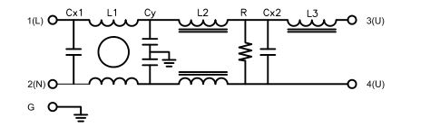 diagrama esquemático do filtro do poder do IEM