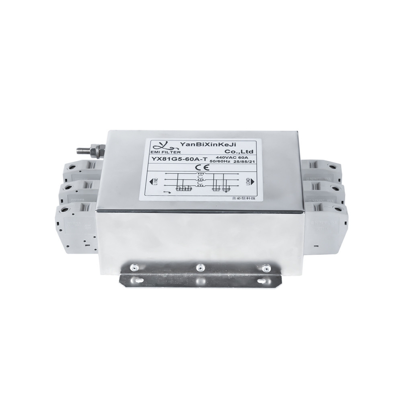 60A 30MHZ 440VAC Filtro de Saída do Bloco de Terminais Filtro EMI Trifásico para Equipamentos de Automação