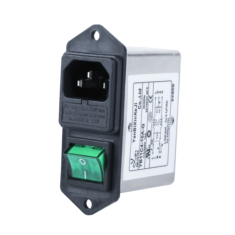 filtro de EMI Filter Power Entry Module da entrada do IEC de 220V 10A para a fonte de alimentação pequena