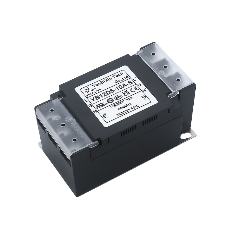 YBX Filtro monofásico de novo tipo Comboio de plástico seguro Filtro EMI/EMC com cobertura de bloco terminal