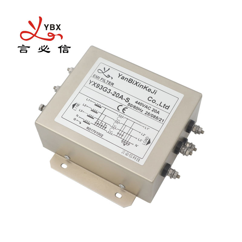 YX93G3 20A Filtros EMI de 3 fases Filtro de potência EMI para VFD