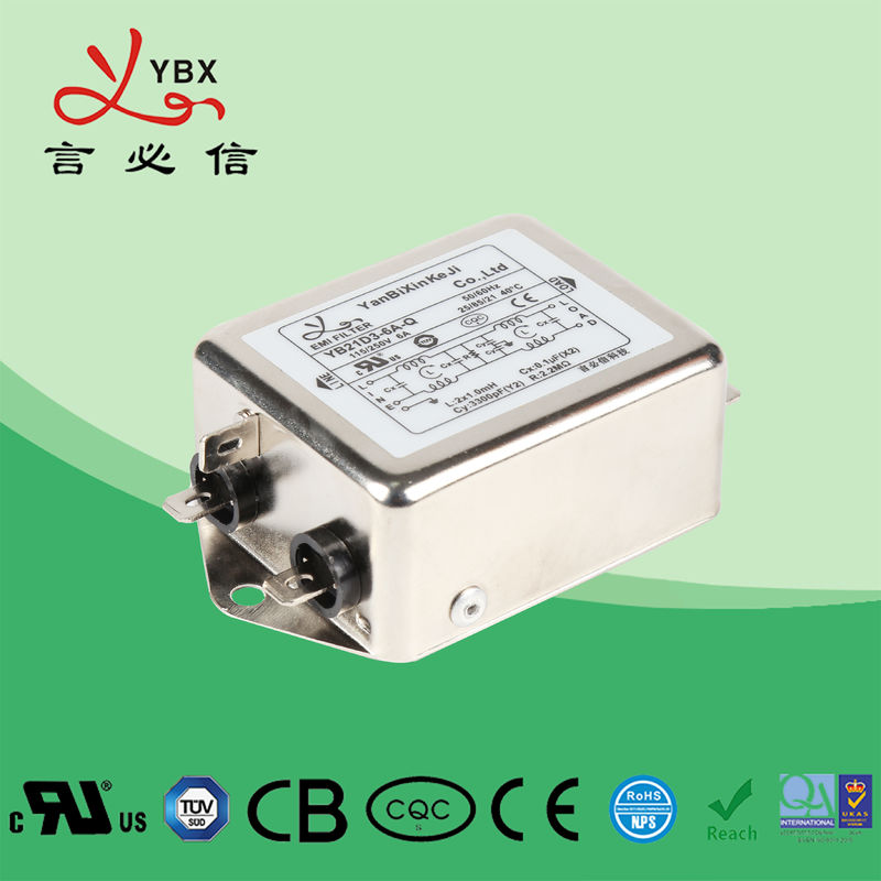 fase monofásica do filtro da compatibilidade electrónica do IEM do poder de 10A 115V com atenuação aumentada