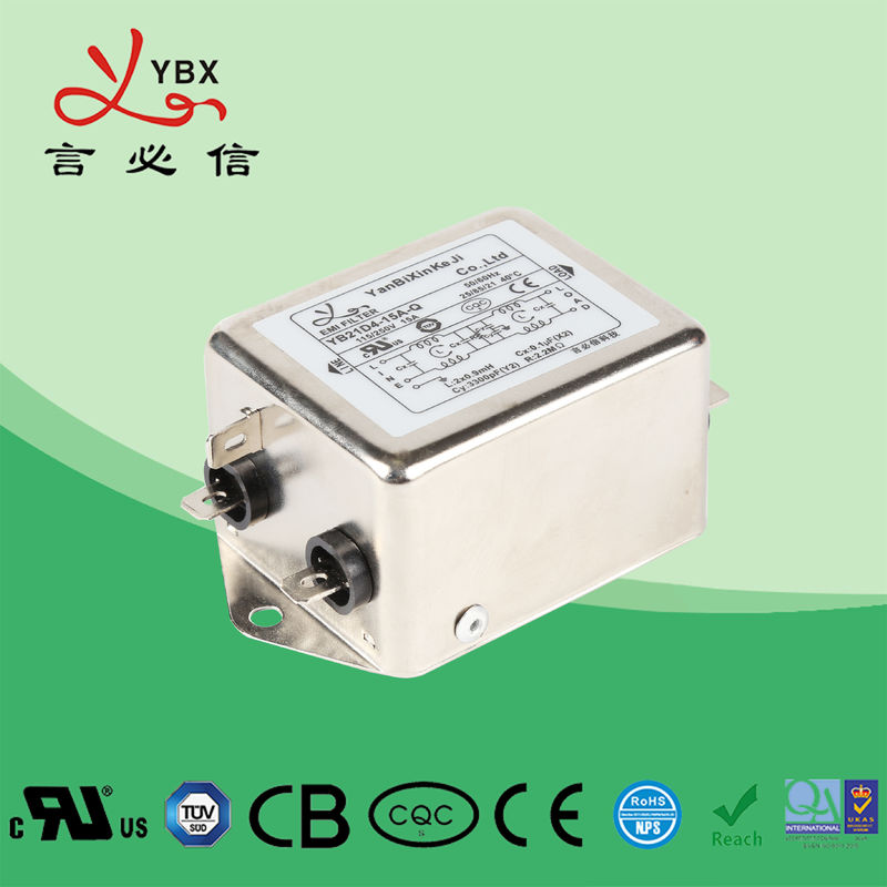 Elevado desempenho industrial YB22D4 20A 250VAC do filtro de linha elétrica da compatibilidade electrónica do IEM